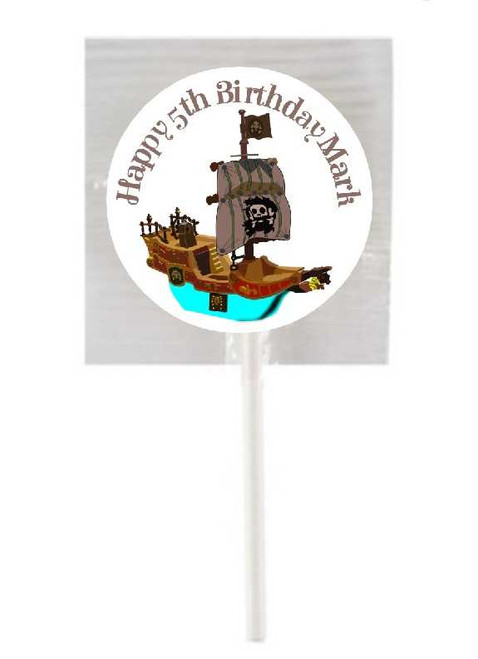 Personalised Pirate Lollipops (15 Pack)