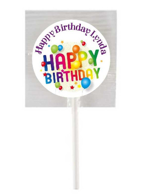 Personalised Rainbow Birthday Lollipops (15 Pack)