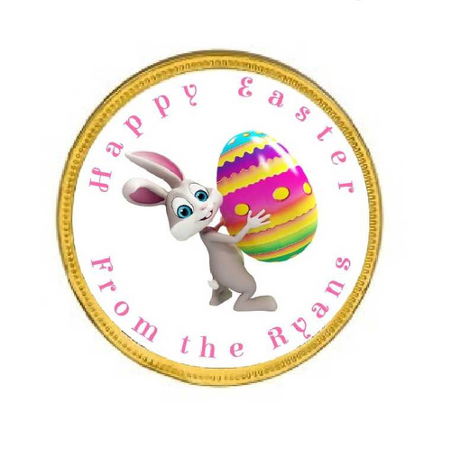 Personalised Easter Bunny Chocolate Coins (15 Pack)