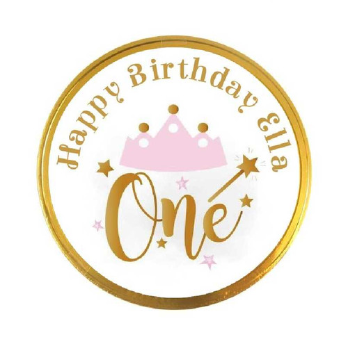 Personalised Pink & Gold 1st Birthday Chocolate Coins (15 Pack)