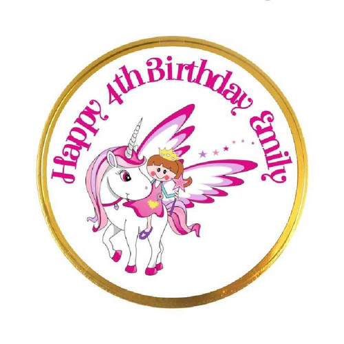 Personalised Princess & Unicorn Chocolate Coins (15 Pack)