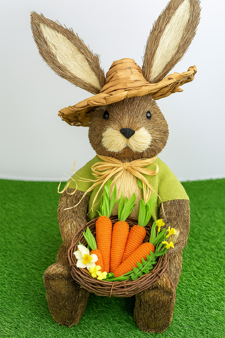 Sitting Bunny Rabbit Boy Decoration