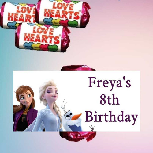 Personalised Frozen Loveheart Sweets (9 Pack)