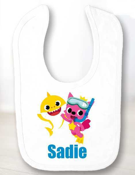 Personalised Baby Shark Baby Bib