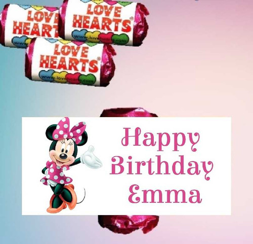 Personalised Minnie Mouse Boutique Love Heart Sweets (9 Pack)