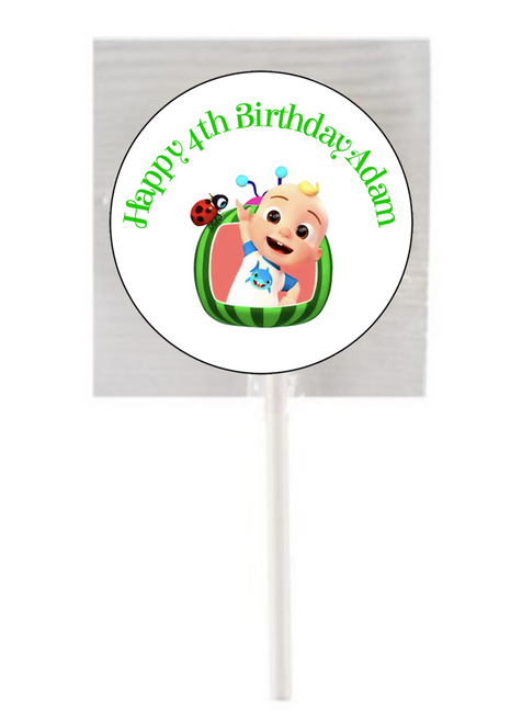 Personalised Cocomelon JJ Lollipops (15 Pack)