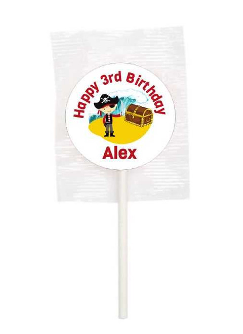 Personalised Pirate Ahoy Lollipops (15 Pack)