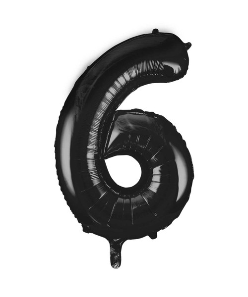 Black Number 6 Balloon