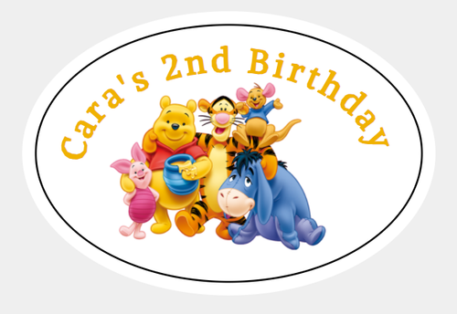 Personalised Winnie The Pooh Bag Labels (8 Pack)