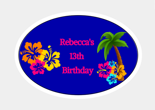 Personalised Hawaii Oval Labels (8 Pack)