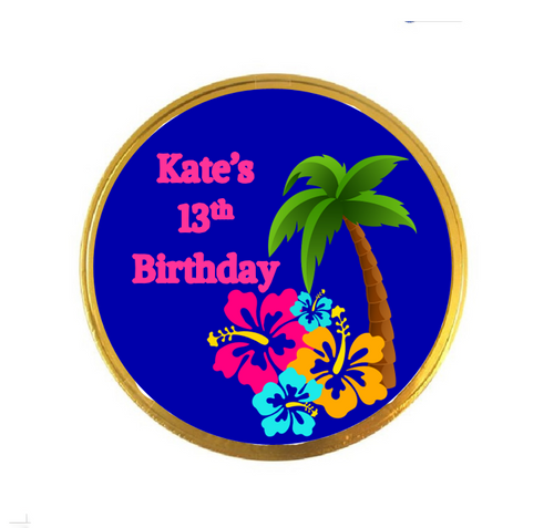 Personalised Hawaii Chocolate Coins (15 Pack)
