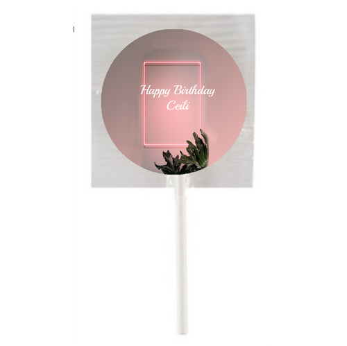 Personalised Pink Lights Lollipops (15 Pack)