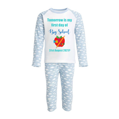 Personalised Big School Boys Pyjamas