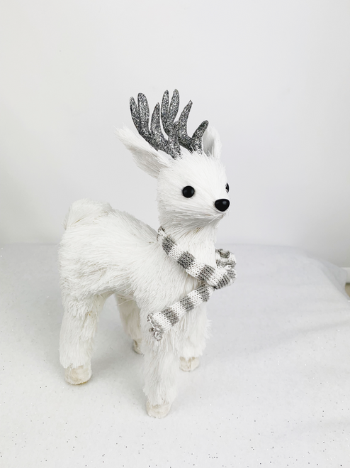Sparkling White Deer Decoration