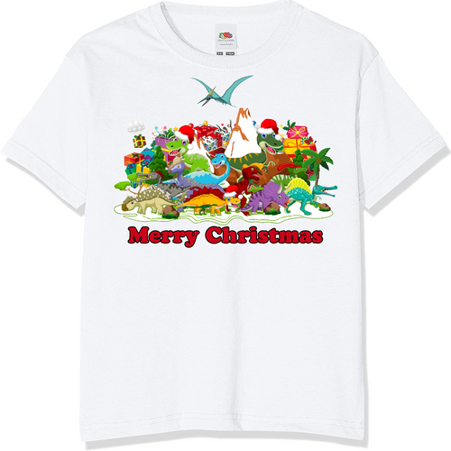 Dinosaur Christmas Kids T-Shirt