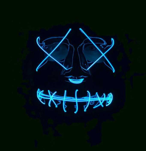 NEON EL BLUE LIGHT UP MASK