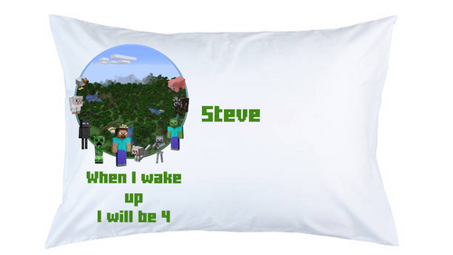 Personalised Minecraft Pillow Case