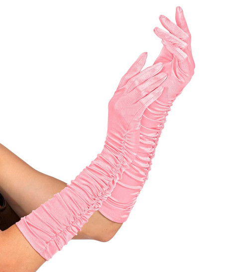 Baby Pink Satin Gloves | Fancy Dress Costume Accessories