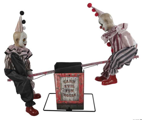 Seesaw Clowns Halloween Prop