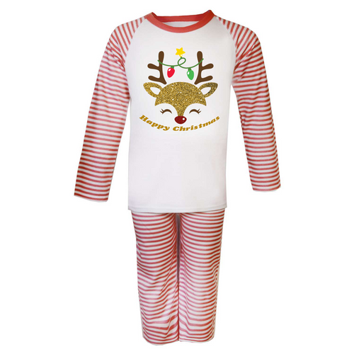 Personalised Reindeer Christmas Womens Pyjamas