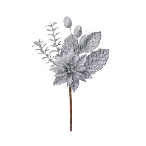 Silver Christmas Pick