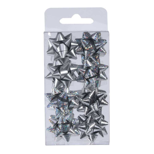 Silver 3.5cm Mini Star Bows