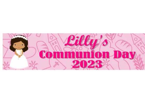 Personalised Pink Cross Communion Banner