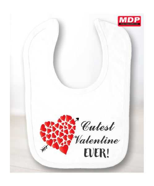 Personalised Cutest Valentine Ever Baby Bib