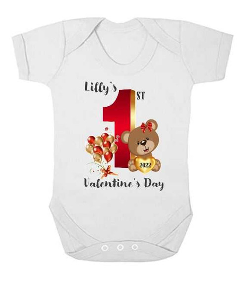 Personalised 1st Valentines Baby Vest