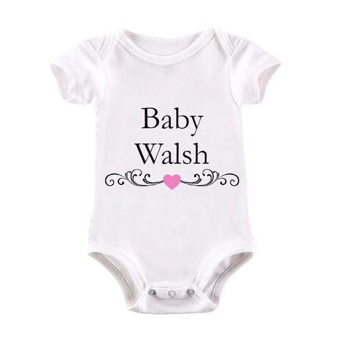 Personalised Baby Surname Baby Vest
