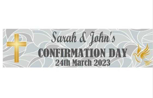 Personalised Neutral Confirmation Party Banner