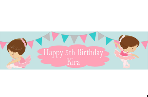 Personalised Ballerina Banner | Ballerina Party Supplies | Girls Party Supplies