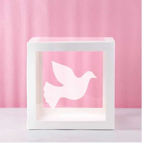 Dove Transparent Balloon Box 30x30x30cm
