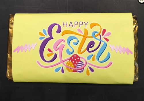 Yellow Happy Easter Chocolate Bar