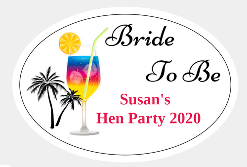 Personalised Tropical Oval Labels (8 Pack)