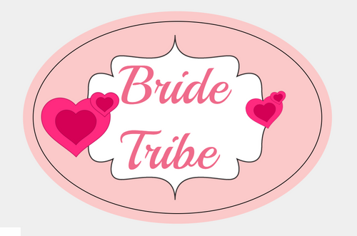 Personalised Pink Hearts Bride Tribe Labels (8 Pack)