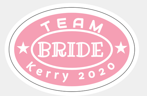 Personalised Pink Team Bride Labels (8 Pack)
