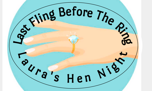 Personalised Blue Last Fling Labels (8 Pack)