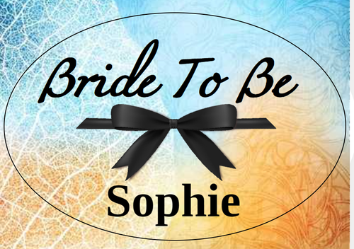 Personalised Black Bow Oval Labels (8 Pack)