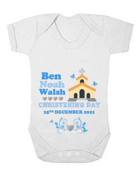 Personalised Christening Boy Baby Vest