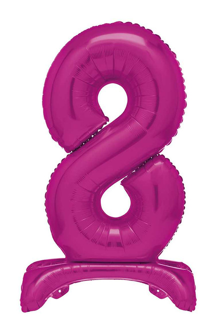 Number 8 Standing Hot Pink Balloon