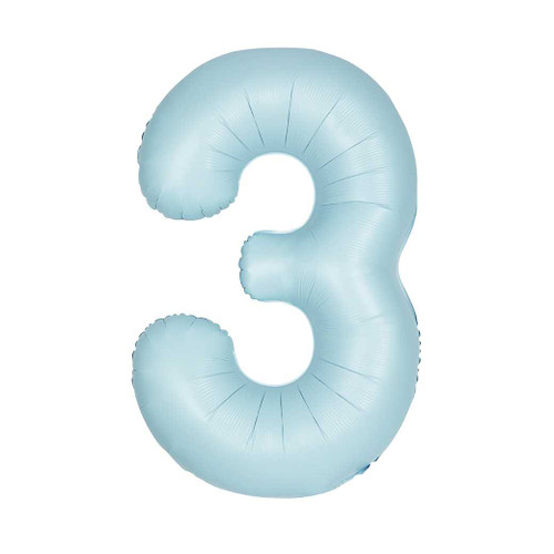 Number 3 Baby Blue Balloon