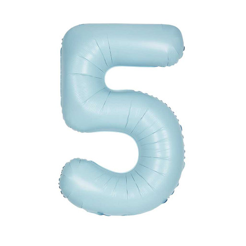 Number 5 Baby Blue Balloon