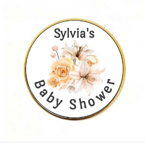 Personalised Baby Shower Floral Chocolate Coins (15 Pack)