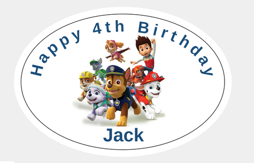 Personalised Paw Patrol Labels (8 Pack)