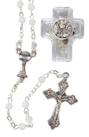 Communion Cross Rosary Beads