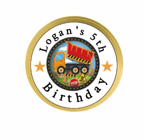 Personalised Construction Chocolate Coins (15 Pack)