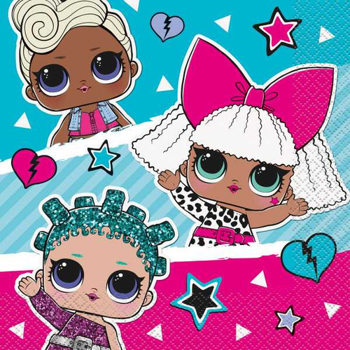 LOL Surprise Birthday Napkins (16 Pack)