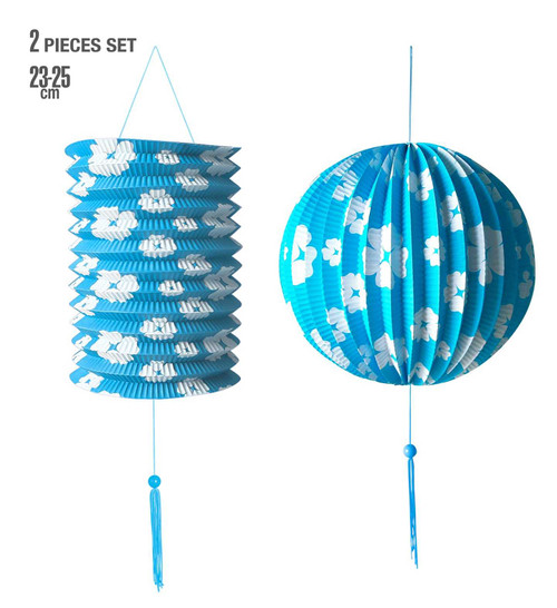 Blue Paper Lantern & Globe