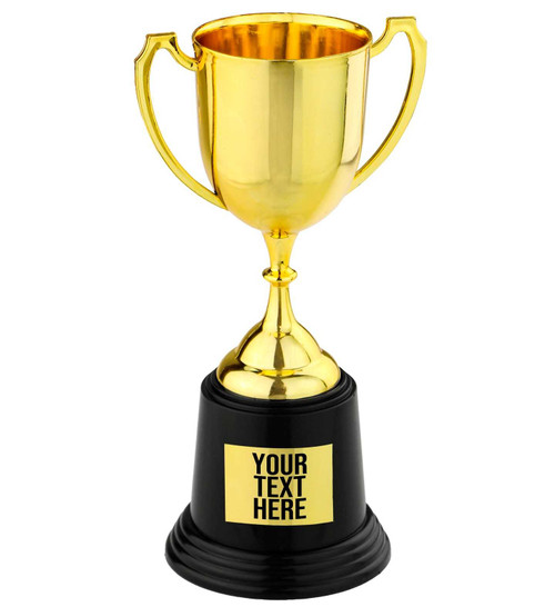 Gold Trophy with Adhesive Etiquette